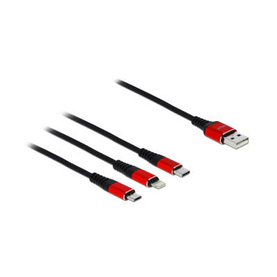 Delock USB-Ladekabel 3-in-1, Lightning, Micro-B,Type-C, 30cm
