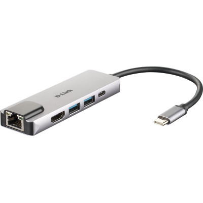 D-Link Dockingstation DUB-M520 HDMI/RJ45/USB3.0/USB‑C Ladeanschluss