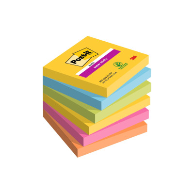 3M Notizzettel Post-it Super Sticky 7.6 cm x 7.6 cm, 6 Blöcke