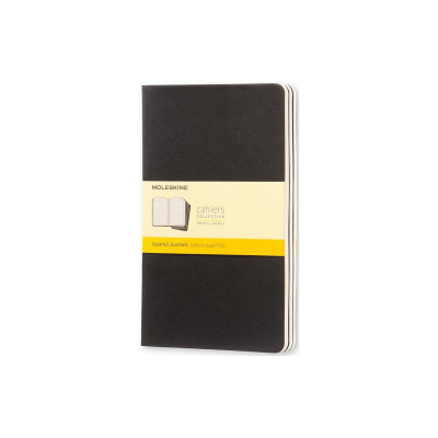 Moleskine Notizbuch A5 Kariert, Schwarz, 3-teilig