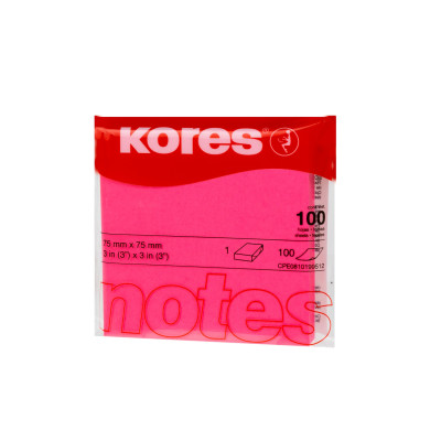 Kores Notizzettel 7.5 x 7.5 cm, Neonpink