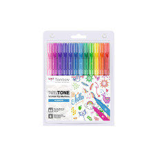 Tombow Fasermaler Rainbow, 12er-Set, mit 2 Spitzen