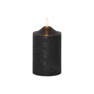 Star Trading LED-Kerze Pillar Kerze Schwarz 7.5 cm x 15 cm, Schwarz
