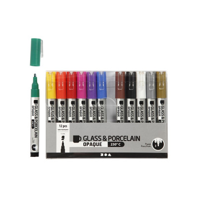 Creativ Company Porzellanmarker und Glasmarker 12 Stück
