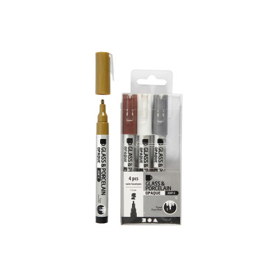 Creativ Company Porzellanmarker und Glasmarker 4 Stück