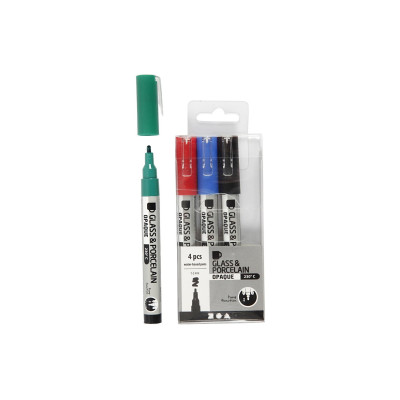 Creativ Company Porzellanmarker und Glasmarker 4 Stück