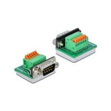 Delock Adapter Terminalblock RS232 DB9 Stecker horizontal