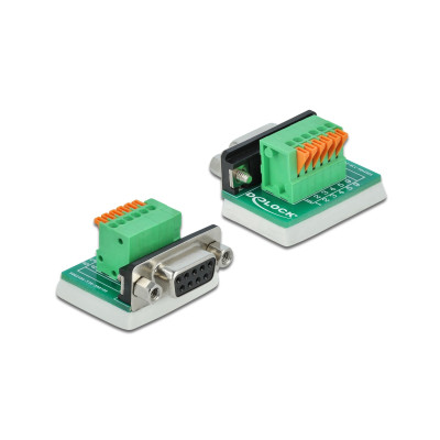 Delock Adapter Terminalblock RS232 DB9 Buchse vertikal
