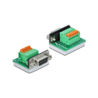 Delock Adapter Terminalblock RS232 DB9 Buchse horizontal