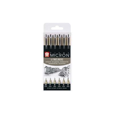 Sakura Fineliner Pigma Micron 6 Stück à 6 Grössen