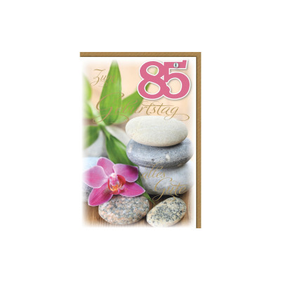 Braun + Company Geburtstagskarte Orchidee 85 11.5 x17 cm