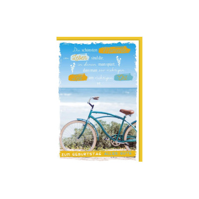 Braun + Company Geburtstagskarte Fahrrad 11.5 x 17 cm