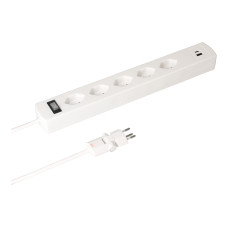 Max Hauri Steckdosenleiste SafetyLine 5x T13 mit USB A C, weiss