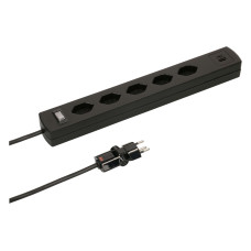 Max Hauri Steckdosenleiste SafetyLine 5x T13 mit USB A C, schwarz