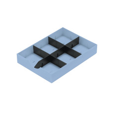 Styro Schubladenelement Styrodoc Hellblau/Schwarz