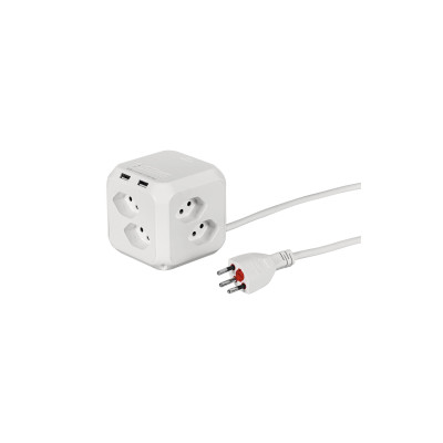 STEFFEN Stromverteiler CUBE 8xT13 2x USB-A STEFFEN Stromverteiler CUBE 8xT13 2x USB-A