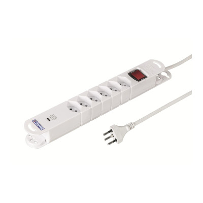 STEFFEN Steckdosenleiste VARIABL 6xT13, USB-C mit Schalter