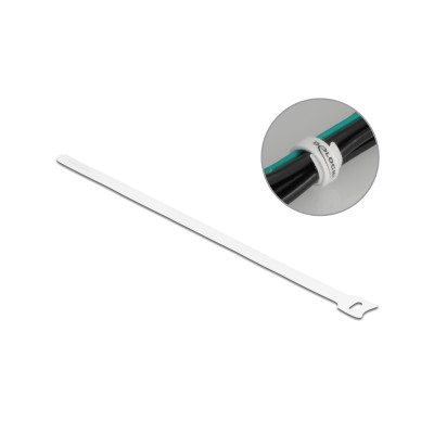 Delock Klettkabelbinder Weiss 300 mm x 12 mm 10 Stück