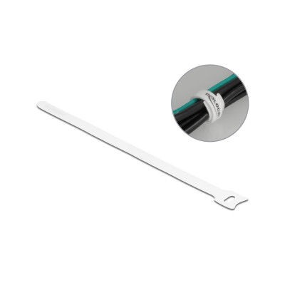 Delock Klettkabelbinder Weiss 250 mm x 12 mm 10 Stück