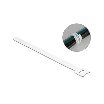 Delock Klettkabelbinder Weiss 200 mm x 12 mm 10 Stück