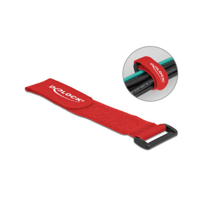 Delock Klettkabelbinder Rot 280 mm x 38 mm 3 Stück