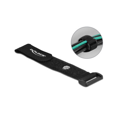 Delock Klettkabelbinder Schwarz 190 mm x 25 mm 5 Stück