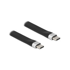 Delock USB 3.2 Gen 2 Flachbandkabel C-C 13.5 cm Schwarz/Silber