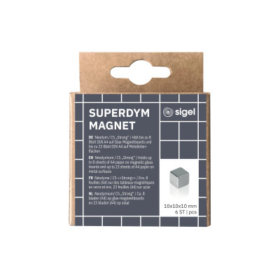 Sigel Magnetplättchen Strong Ø 10 x 10 x 10 mm, 6 Stück