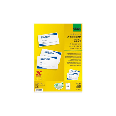 Sigel Visitenkarten-Etiketten mit runden Ecken, 40 Blatt, Weiss Sigel Visitenkarten-Etiketten mit runden Ecken, 40 Blatt, Weiss