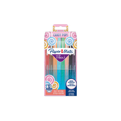 Paper Mate Fineliner Flair Medium Candy Pop 0.7 mm, 16 Stück