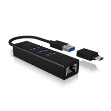 ICY BOX USB-Hub IB-HUB1419-LAN USB 3.0 - 3x USB-A ICY BOX USB-Hub IB-HUB1419-LAN USB 3.0 - 3x USB-A