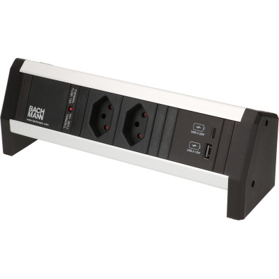 Bachmann Tischsteckdosenleiste DESK 1, 2x T13, 1x USB A/C Bachmann Tischsteckdosenleiste DESK 1, 2x T13, 1x USB A/C