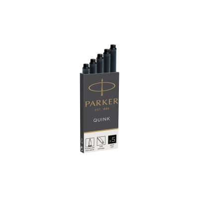 Parker Tintenpatrone Quink 5 Stück, Schwarz