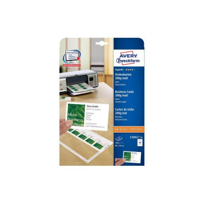 Avery Zweckform Visitenkarten-Etiketten Laser 85 x 54 mm 200 g/m²  250 Stück