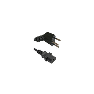 Diggelmann Netzkabel 3 m C13 - T12 90° Winkel, Schwarz