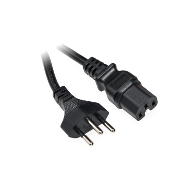 Diggelmann Netzkabel 0.5 m C15 - T12, Schwarz