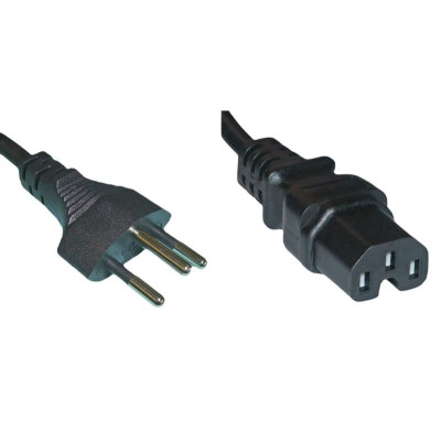 Diggelmann Netzkabel 3 m C15 - T12, Schwarz