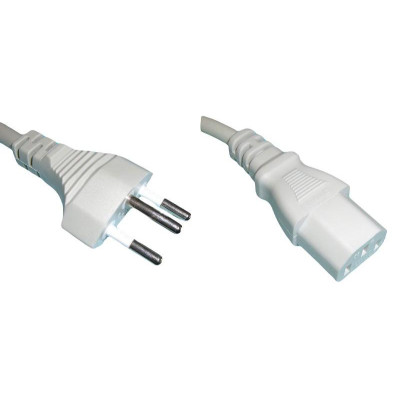 Diggelmann Netzkabel 5 m C13 - T12, Weiss