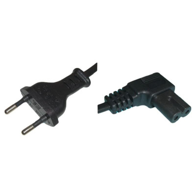 Diggelmann Netzkabel 0.5 m C7 - T26 abgewinkelt, Schwarz