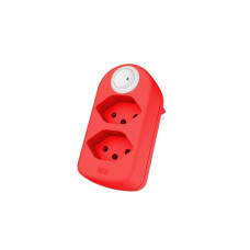 Max Hauri Mehrfachstecker maxAdapt BS, 2 x T13, mit Schalter, Rot Max Hauri Mehrfachstecker maxAdapt BS, 2 x T13, mit Schalter, Rot