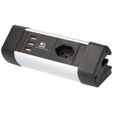 Max Hauri Tischsteckdosenleiste Office Line, 1x T13, 3x USB A