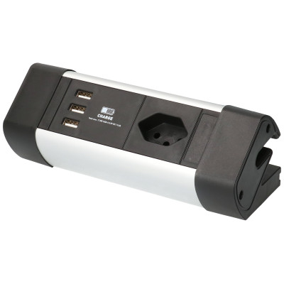 Max Hauri Tischsteckdosenleiste Office Line, 1x T13, 3x USB A Max Hauri Tischsteckdosenleiste Office Line, 1x T13, 3x USB A