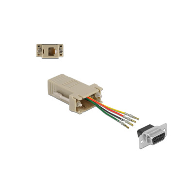 Delock Adapter D-Sub 9-Pin zu RJ11/RJ14 6P/4C, Montagesatz 0.052 m