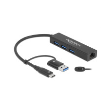 Delock USB-Hub 3.0 Typ-C + LAN Delock USB-Hub 3.0 Typ-C + LAN