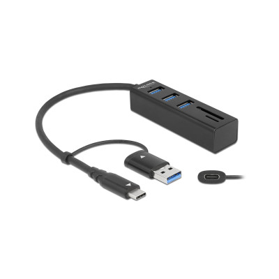 Delock USB-Hub 3.0 Typ-C + SD/MicroSD Slot Delock USB-Hub 3.0 Typ-C + SD/MicroSD Slot