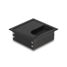Delock Einbaurahmen für Tisch mit Bürste 80x80x28mm, Schwarz Delock Einbaurahmen für Tisch mit Bürste 80x80x28mm, Schwarz