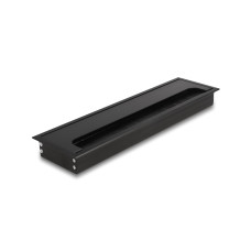 Delock Einbaurahmen für Tisch mit Bürste 300x80x28mm, Schwarz Delock Einbaurahmen für Tisch mit Bürste 300x80x28mm, Schwarz