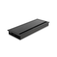 Delock Einbaurahmen für Tisch mit Bürste 300x120x28mm, Schwarz