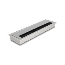 Delock Einbaurahmen für Tisch mit Bürste 280x80x28mm, Silber