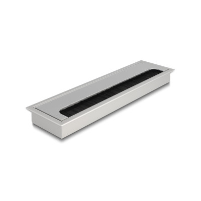 Delock Einbaurahmen für Tisch mit Bürste 280x80x28mm, Silber